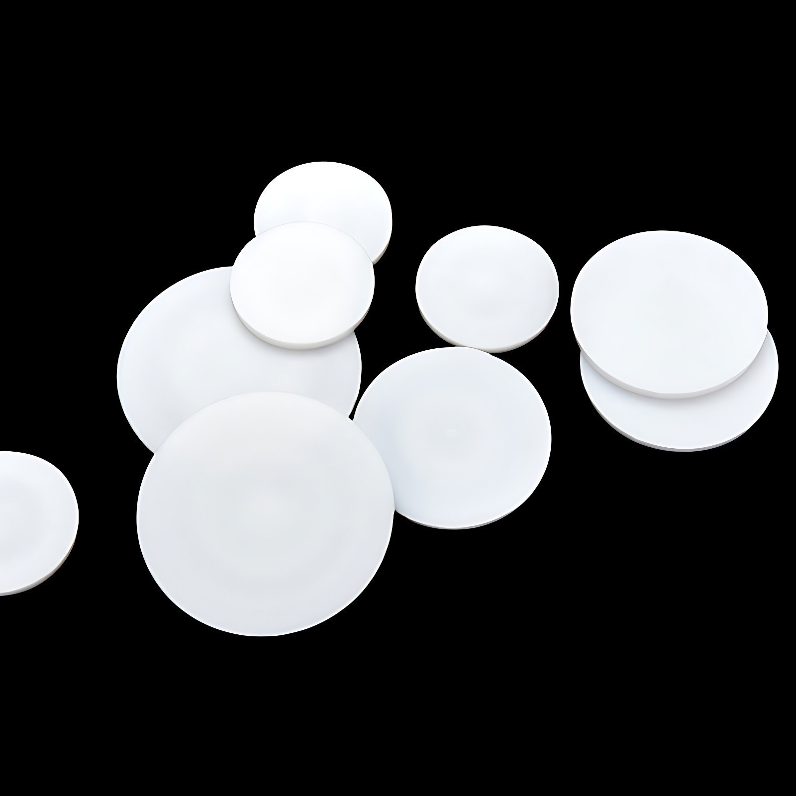 10x 0.5mm – 8mm Thick White Ptfe Round Flat Plastic Discs High Temp Low Friction