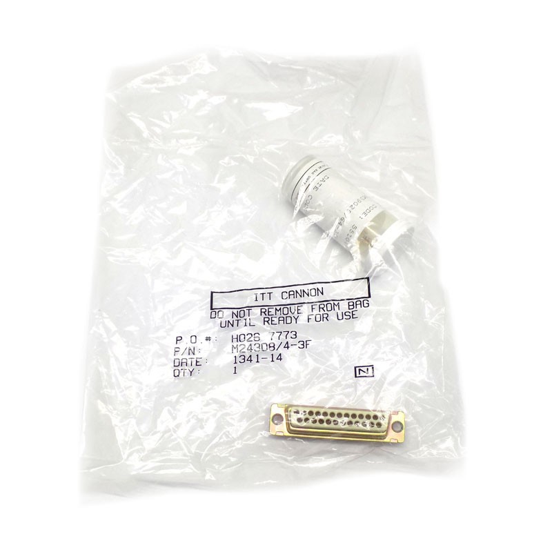 NEW ITT Cannon M24308/4-3F 25-Position Rack & Panel Connector Kit w/ Pins
