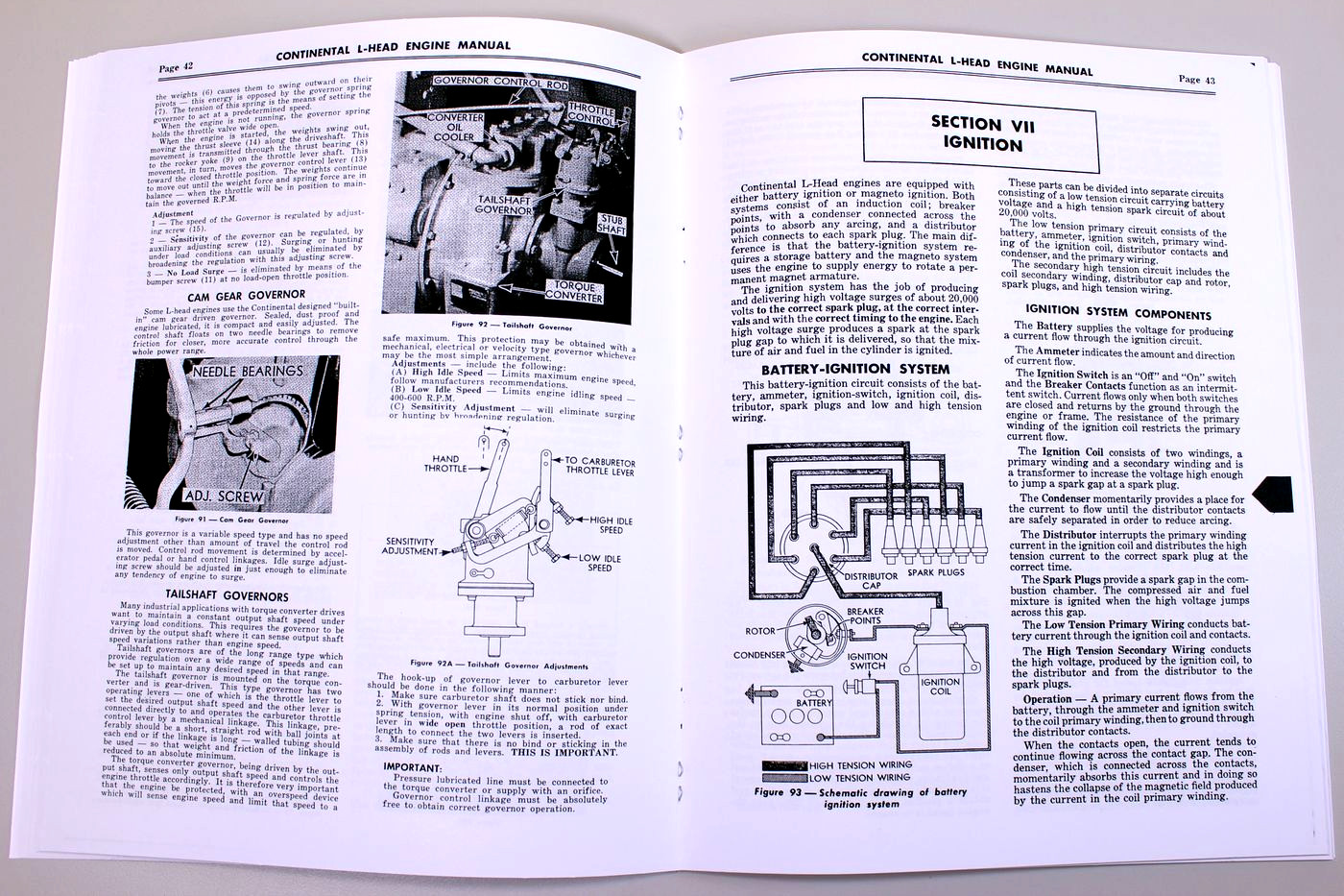Continental L-Head F162 F163 Engine Motor Service Repair Owners Operators Manual