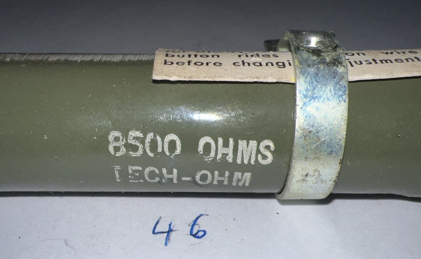 8500 Ohm 50 Watt Adjustable, Tubular Ceramic Power Resistor By TECH-OHM
