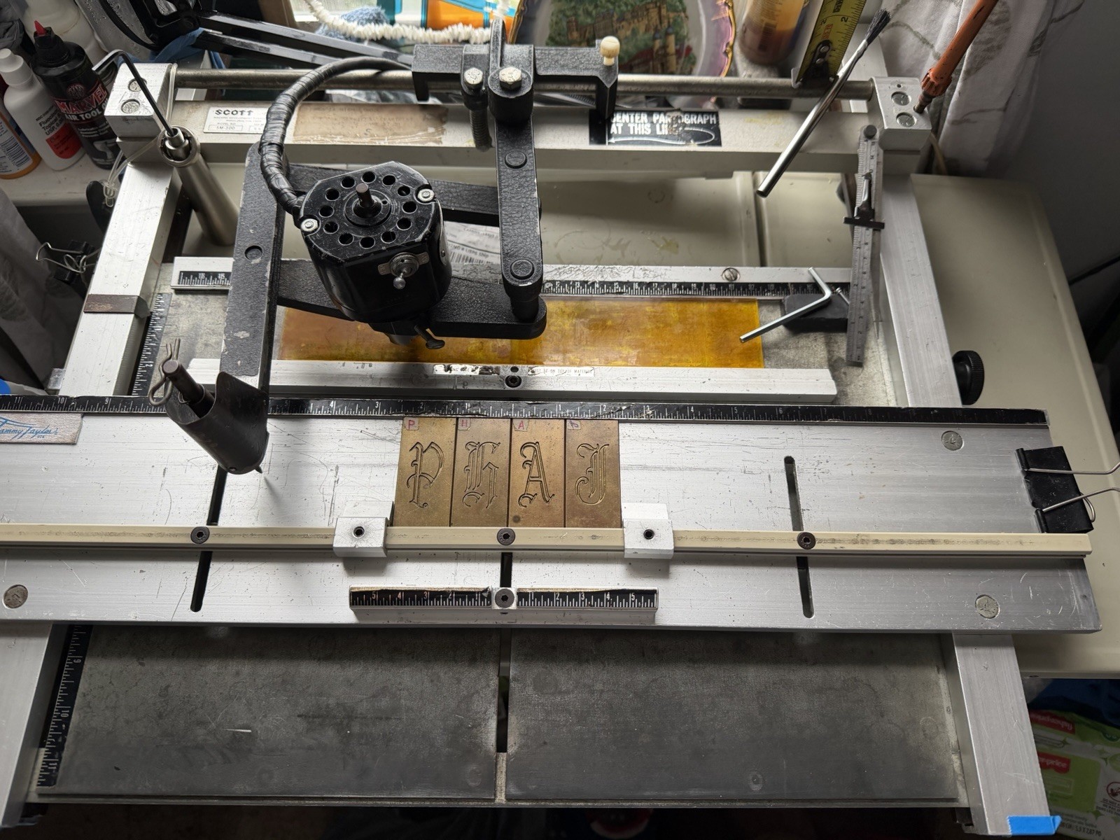 SCOTT SM-300 Manual Impact Sign Engraving Machine Metal Engraving Holder