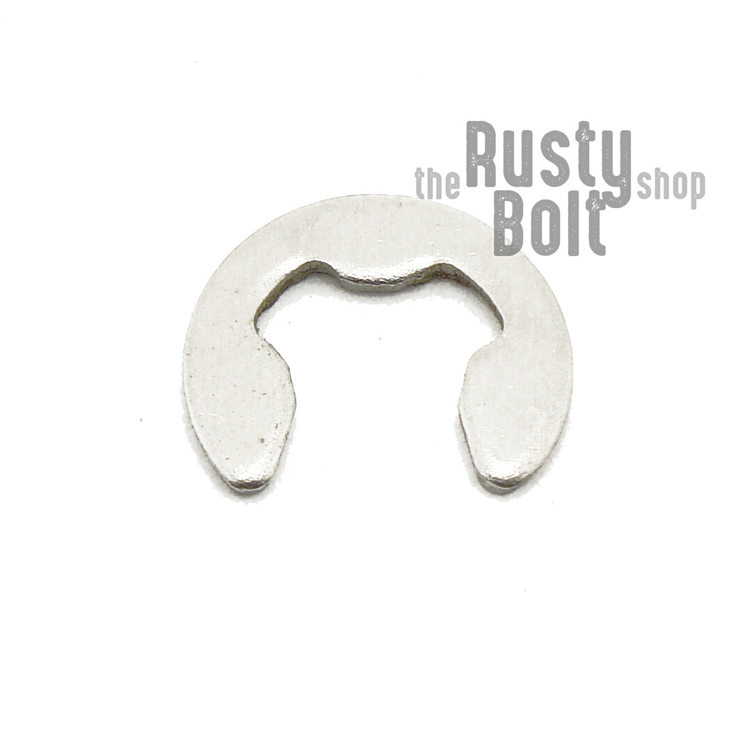4mm E Clip, Stainless Steel, Circlip Side Mount, External Retaining Ring