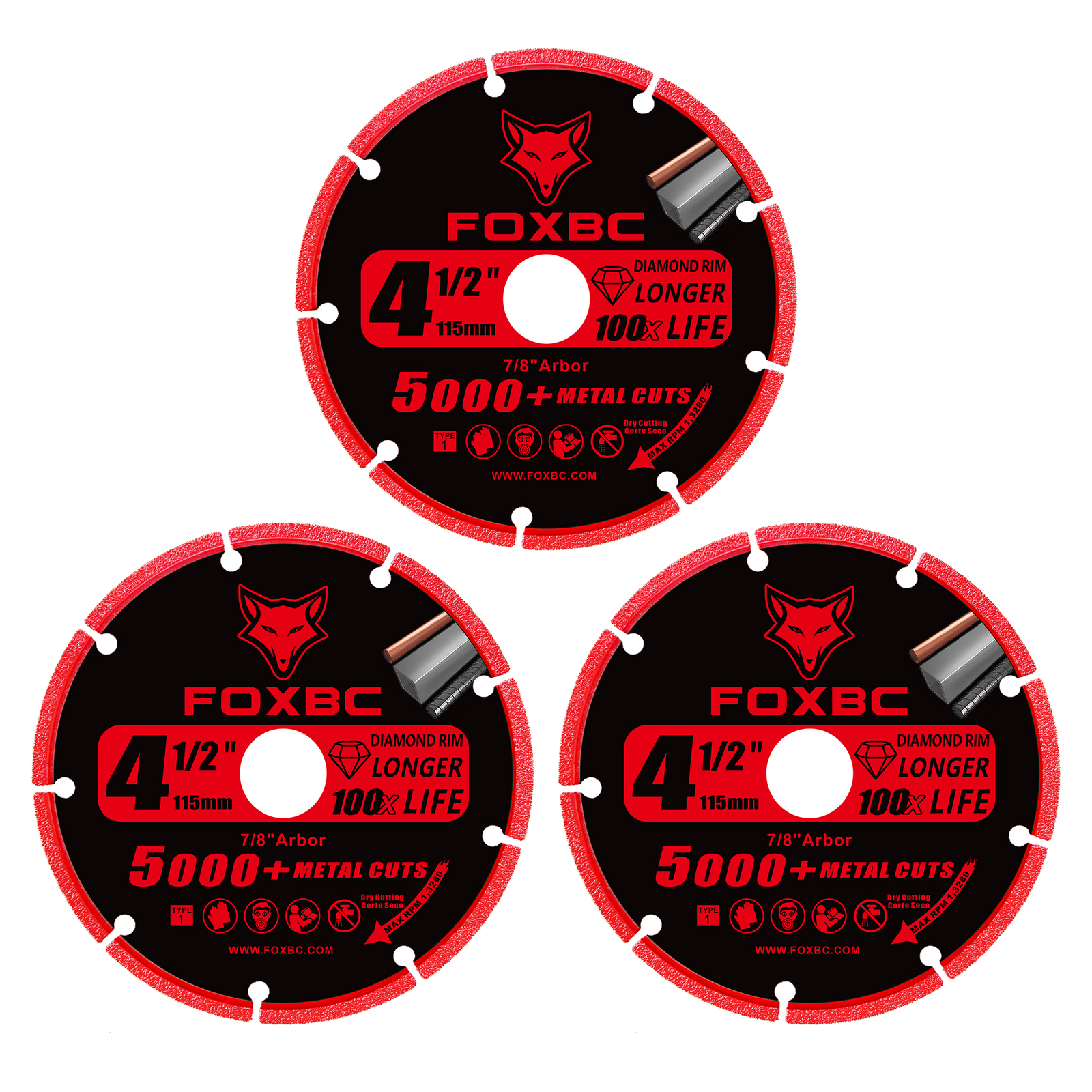 4.5 in. Diamond Metal Cut-Off Wheel -3 Pack