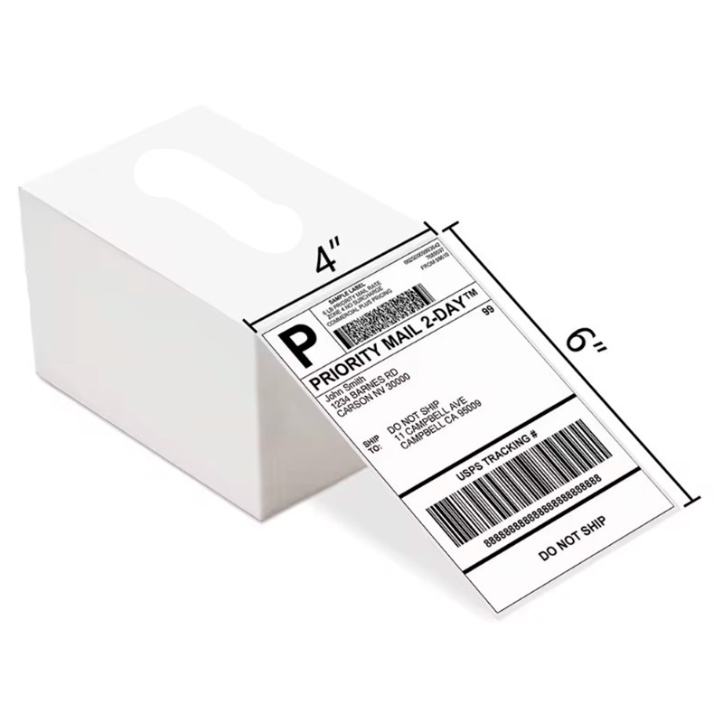 1000 4″x6″ Fanfold Direct Thermal Shipping Labels Perforated for Zebra & Rollo