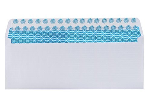 #10 Security Self Seal Envelopes 100 Qty White 4.125 x 9.5 Inch No Window 24 LB