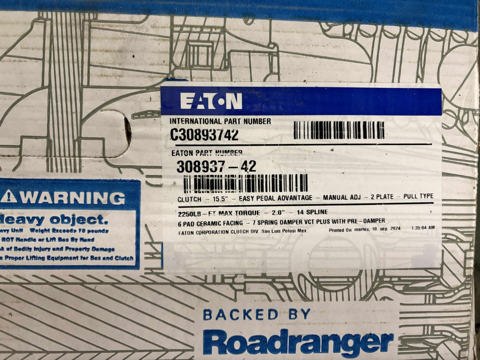 LN C30893742 – CLUTCH, 15.5 IN. EASY PEDAL AD