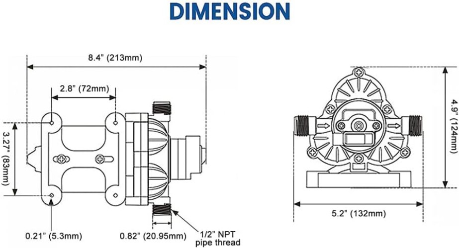 Versatile 12V Diaphragm Pump with 4.0 GPM Flow – Perfect for Home & Garden Use