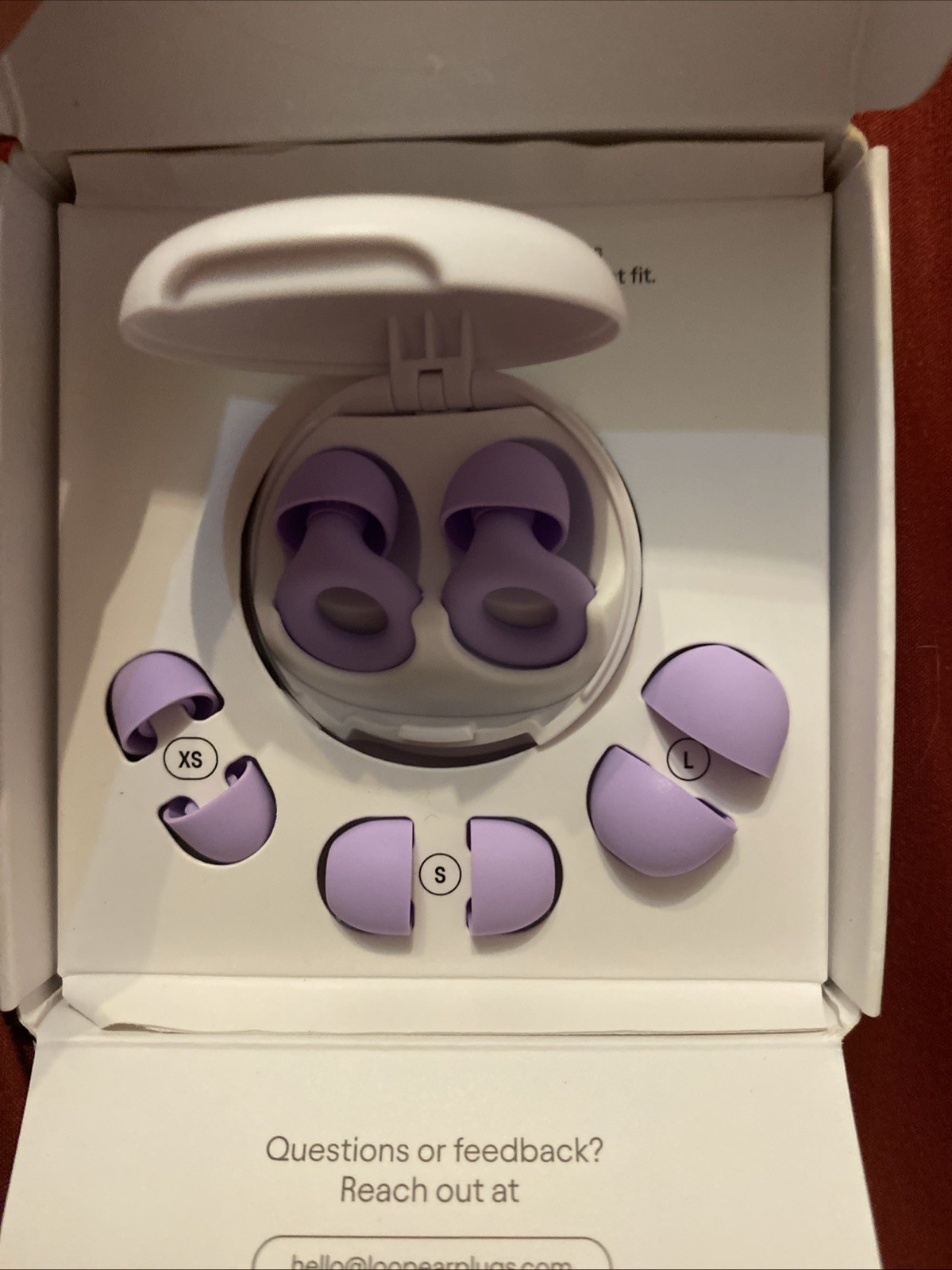 Loop Quiet 2 Earplugs for Noise Reduction Violet Open box