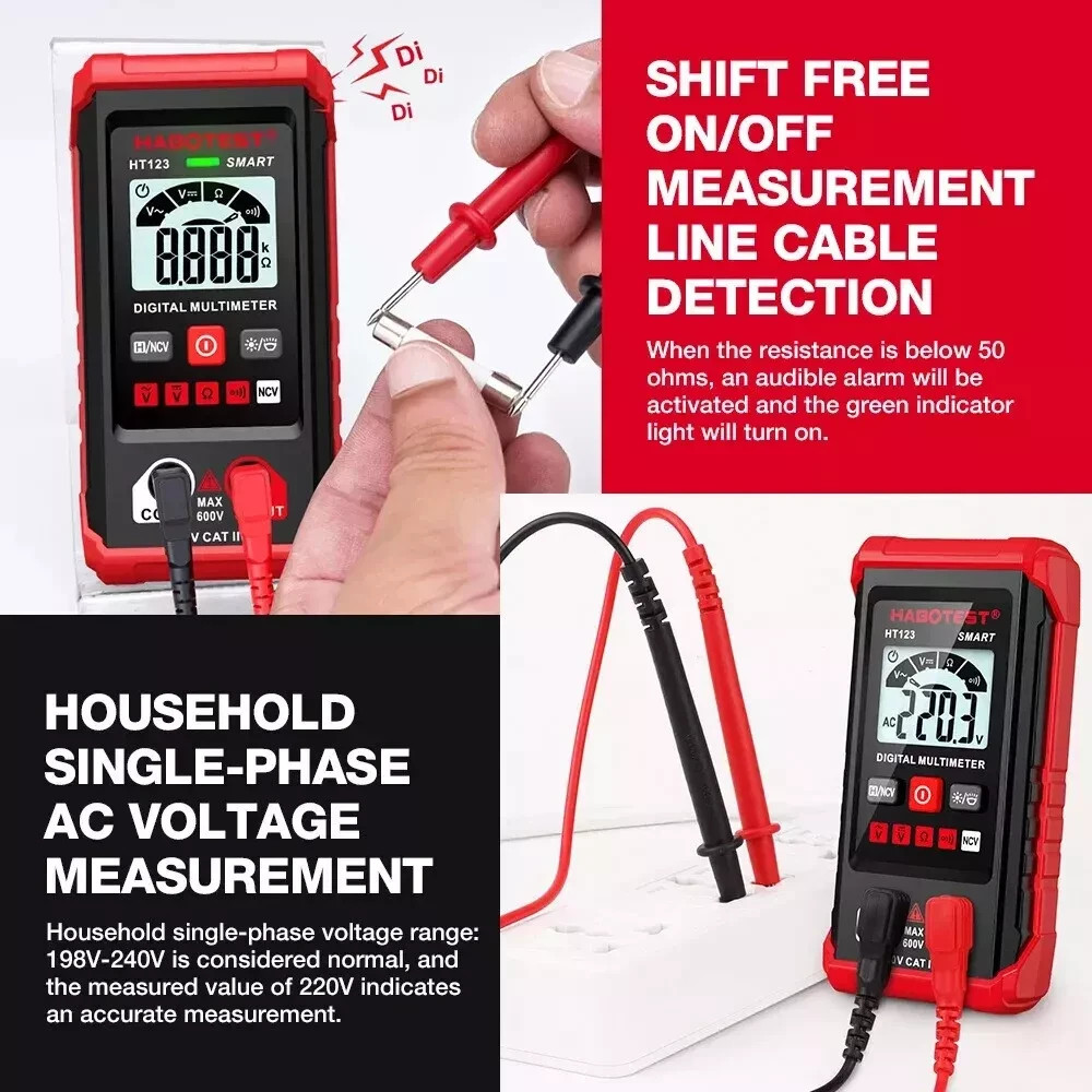 Digital Multimeter AC DC Voltmeter Ammeter Ohmmeter Volt Tester Meter WITH BATTs