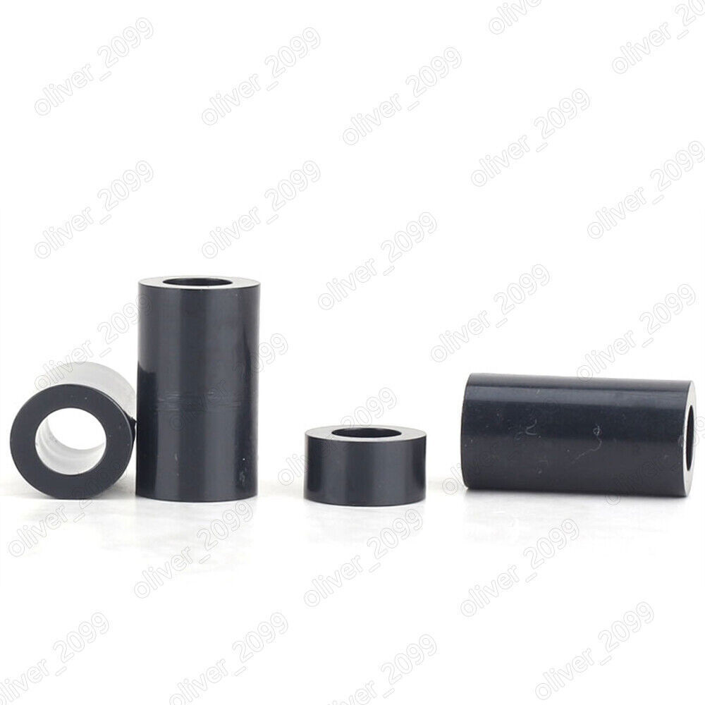 Black ABS Nylon Round Unthreaded Column Standoff Spacers M3 M4 M5 M6 M8 M10