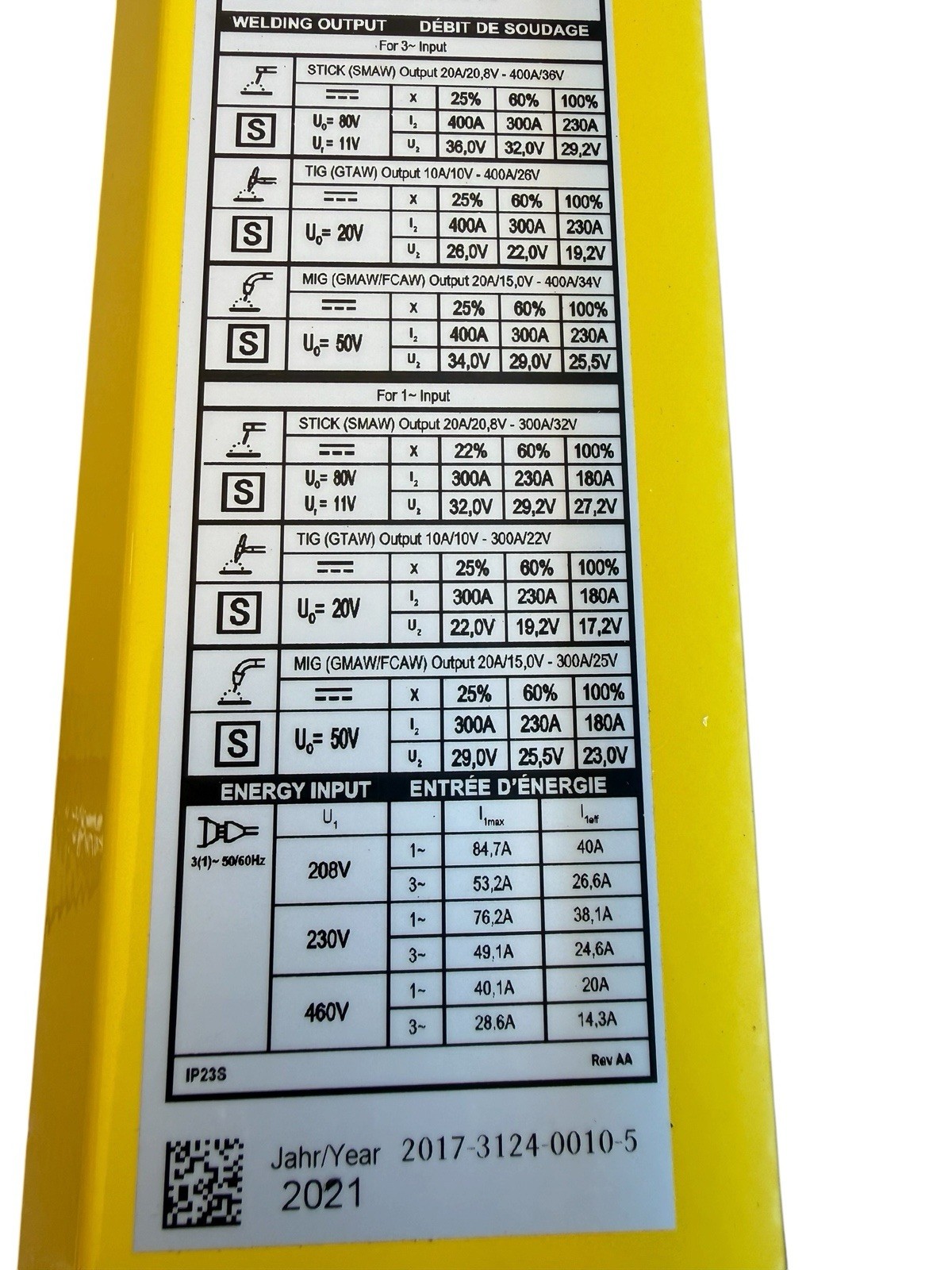 Esab Warrior 300i Cc/cv,single And 3 Phase Multiprocess Welder