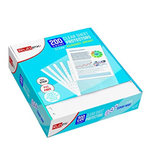 Rubex Sheet Protectors 8.5 x 11 inch Clear Page Protectors Assorted Sizes