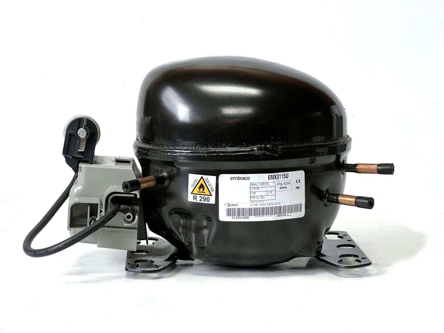 EMX3115U – Embraco 1/5 HP Refrigeration Compressor – R-290A – 115-127V – Low / M