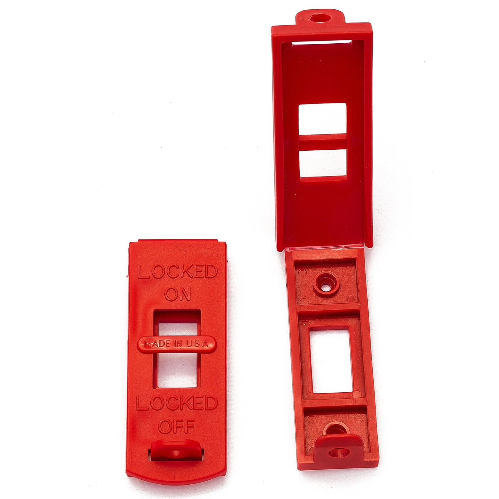 Wall Switch Lockout Red Recycled Plastic Paddle Cover Guard Fits 3/8in Padlock