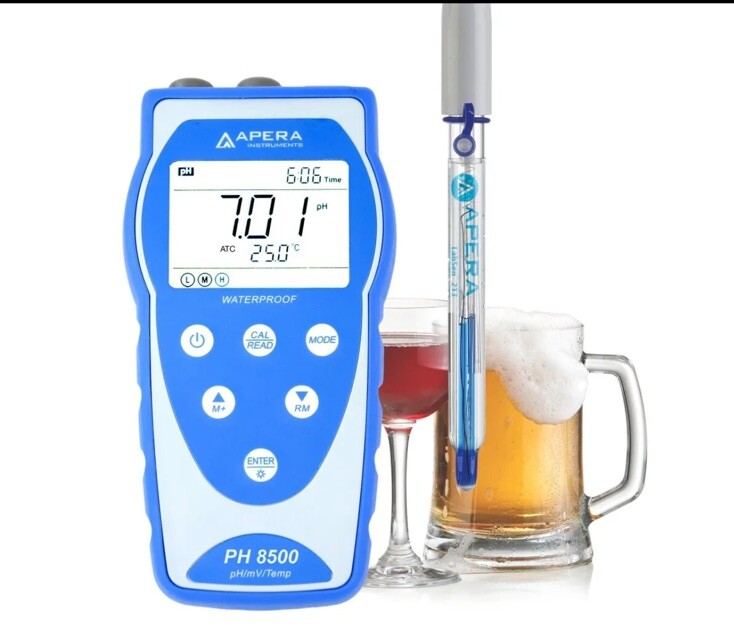 Apera PH8500-BR Portable pH Meter for Beverage Making with LabSen pH Electrode