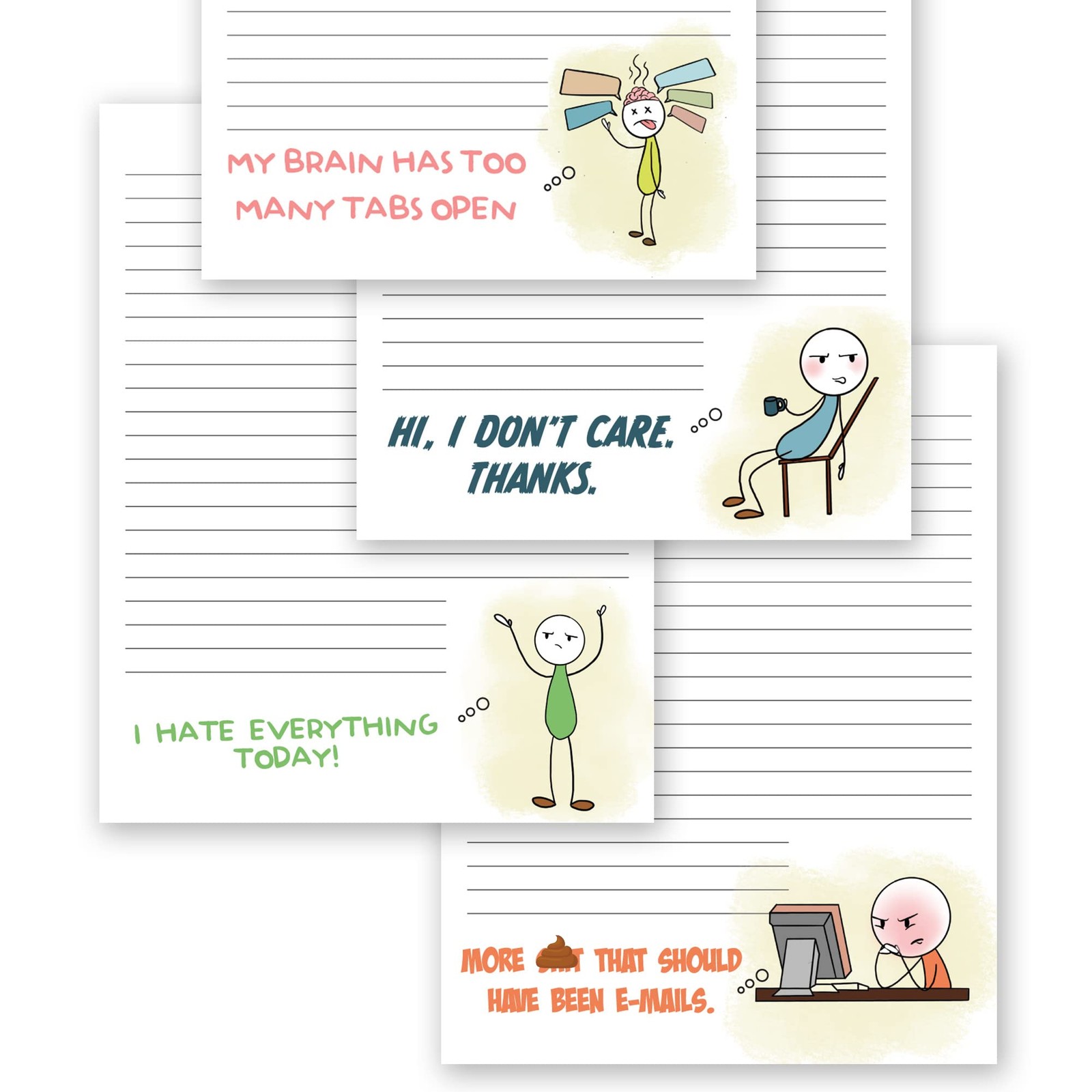 Funny Office Notepads 4.25 x 5.5 Inch White Hilarious Gift