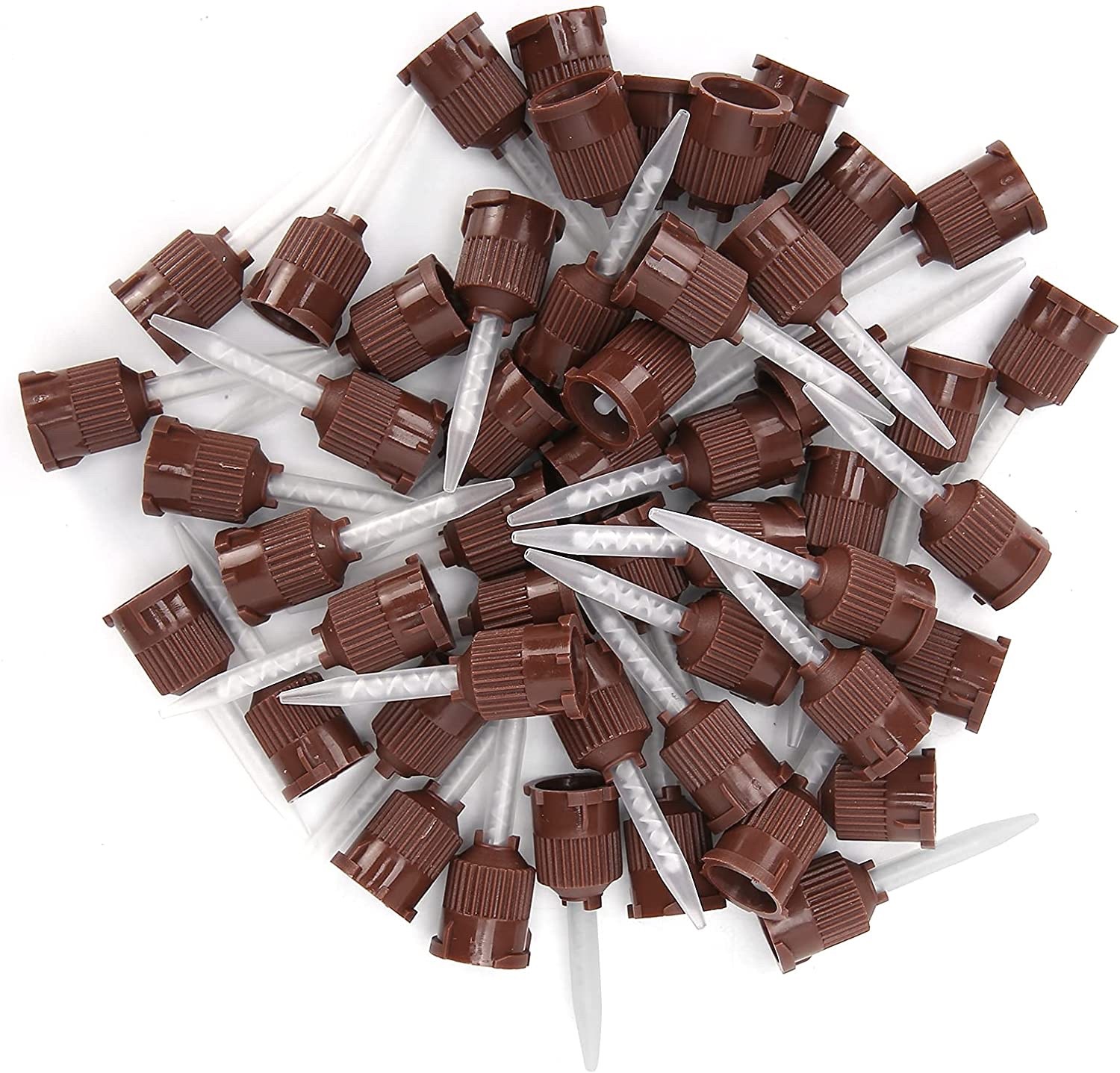 Dental Brown Short Temporary Cement HP Mixing Tips Impression (50/Pack)