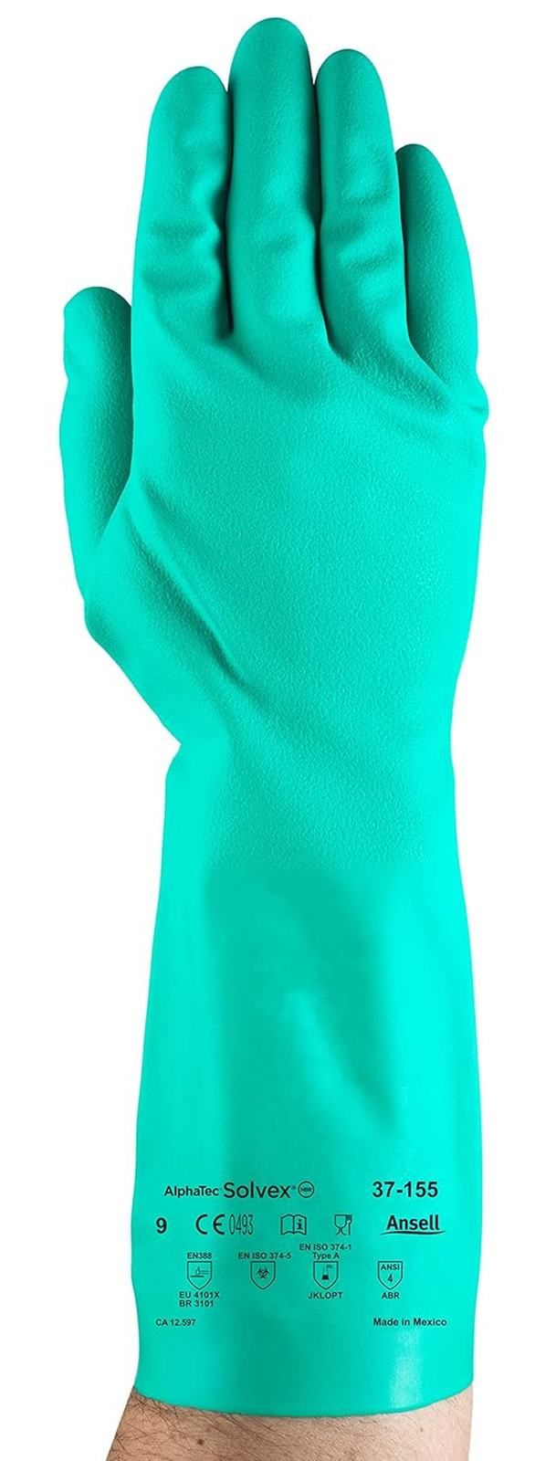 Alphatec Solvex 37-155 Nitrile Industrial Unflocked Chemical-Resistant Gloves fo