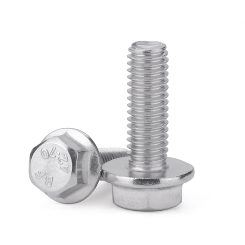 M6 FLANGED BOLTS FULLY THREADED HEXAGON FLANGE HEAD SCREWS A2 STAINLESS STEEL ﻿