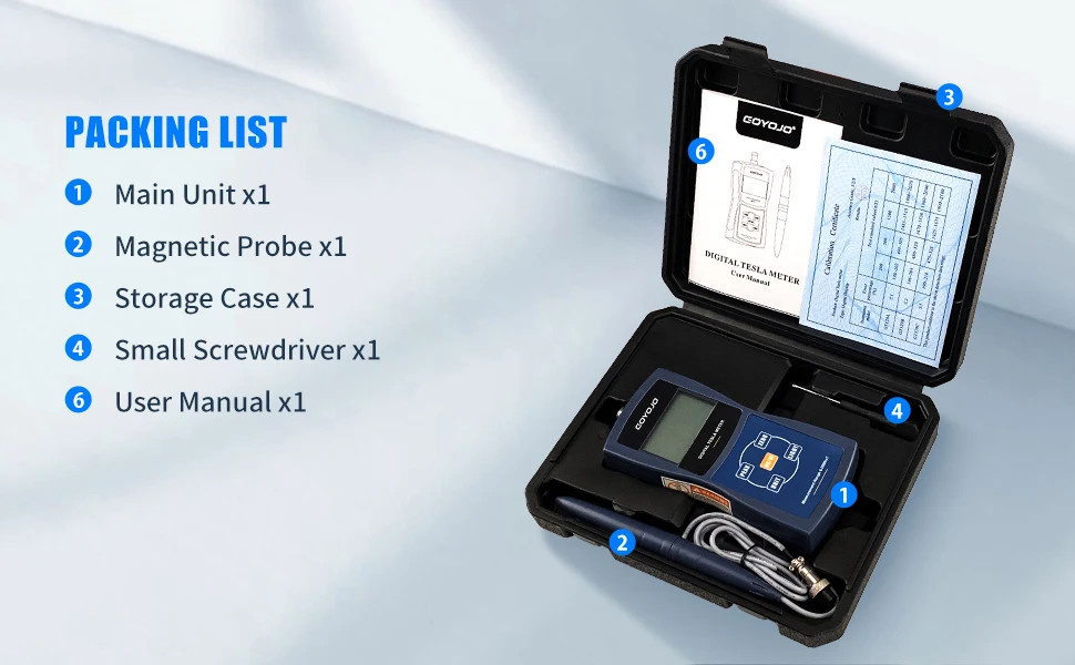 Handheld Gauss Meter Tesla Meter Permanent Magnet 1% 2% 5% Accuracy
