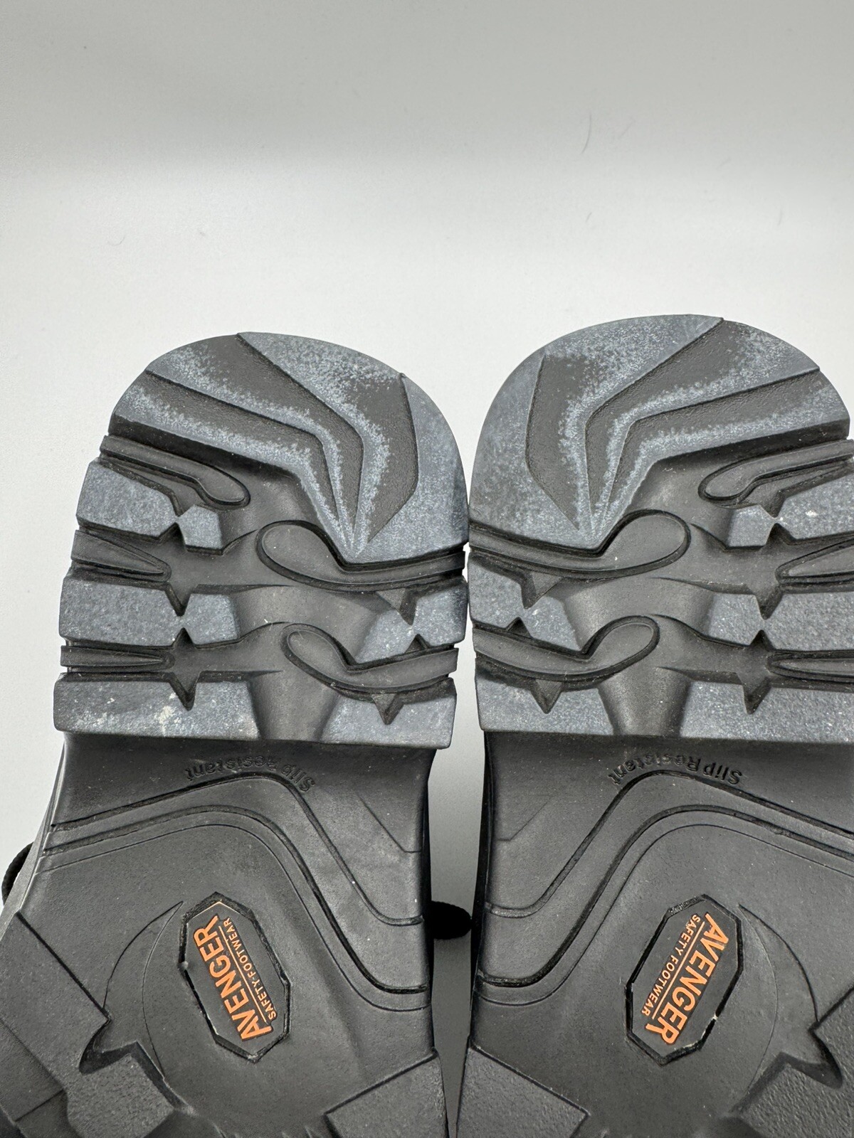 Avenger Safety Footwear Black White Stitch Leather Steel Toe Shoes Womens 7.5