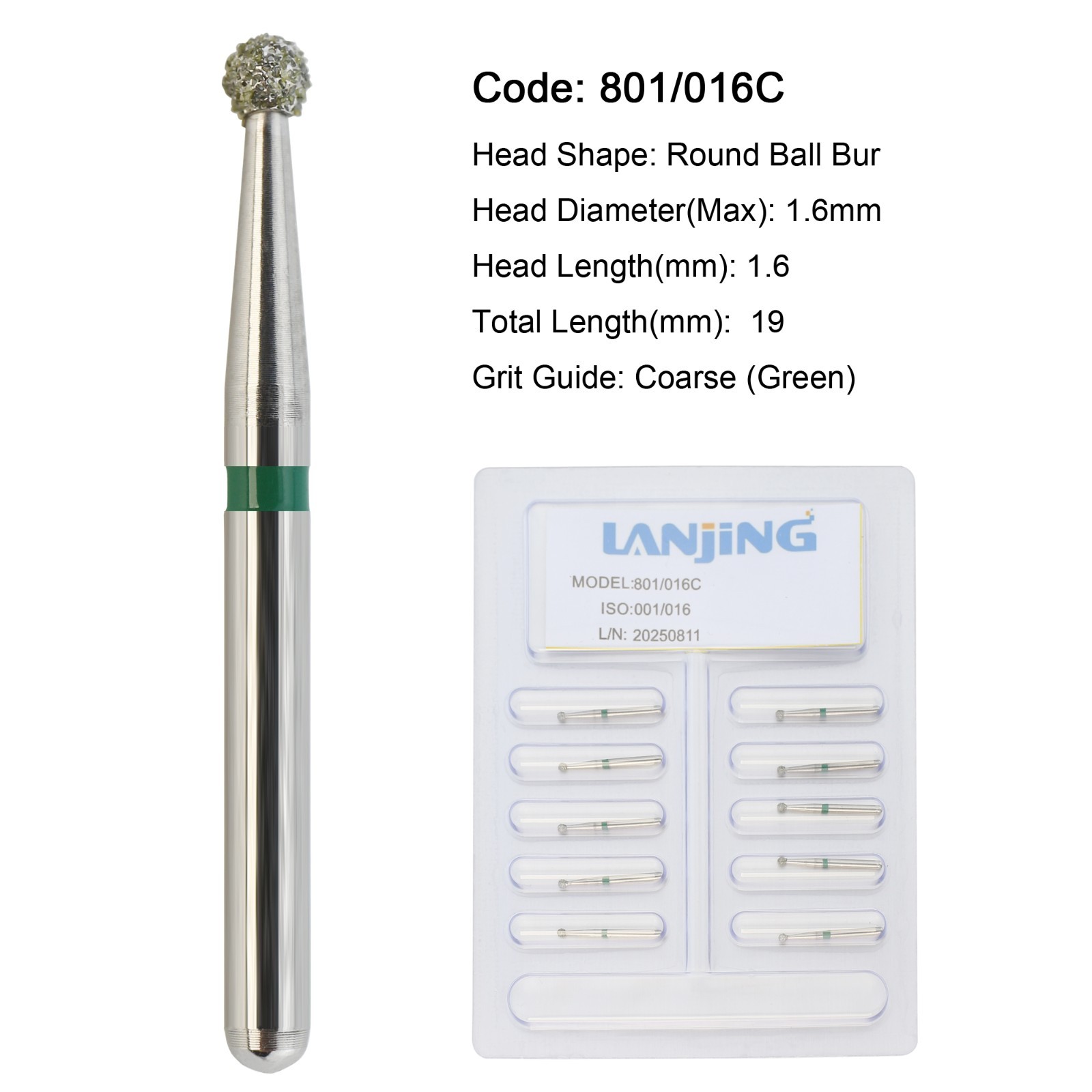 Dental Burs Diamond FG Round End Taper Football Surgical Long High Speed 856 850