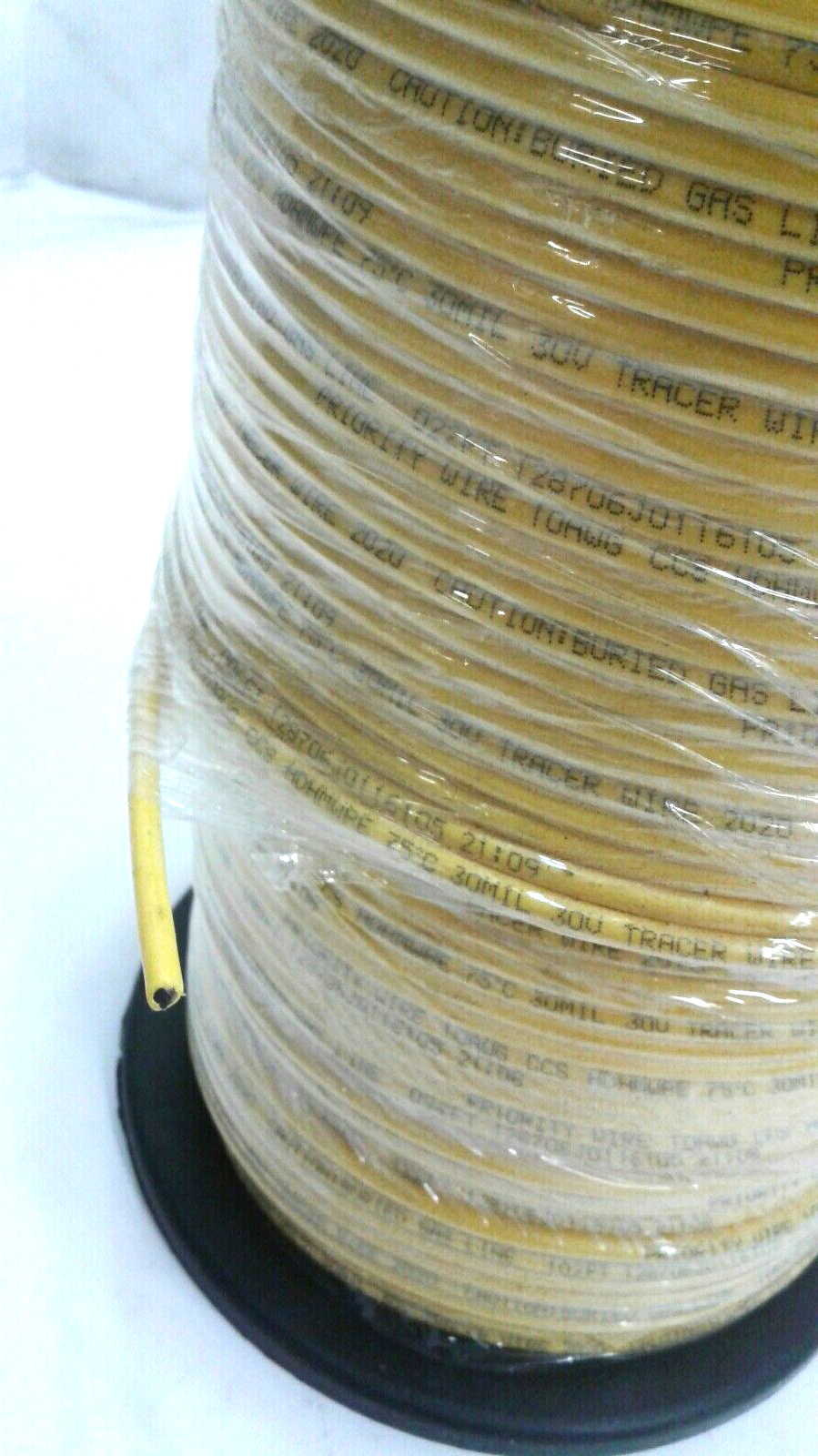 Priority 10SOLTW-CCS-YW500 Tracer Wire 10AWG 30mil 75°C 30V Yellow 500′ Roll