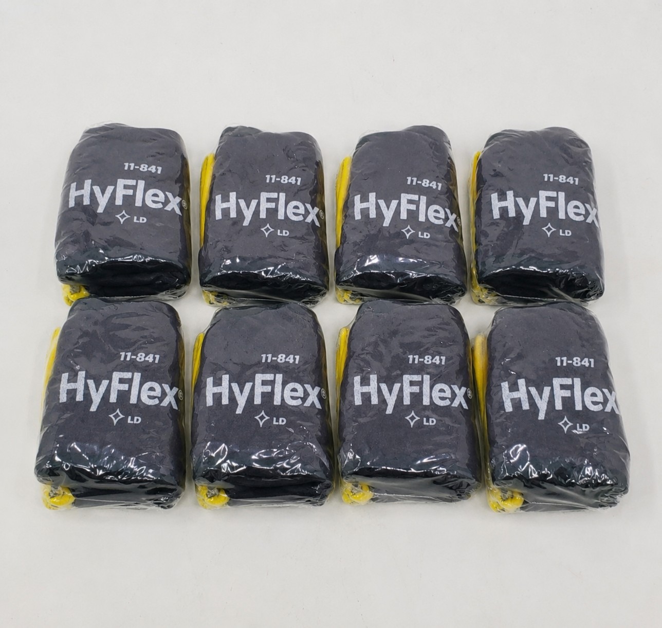 8 pairs Ansell HyFlex 11-841 Foam Nitrile Grip Work Gloves – Size 8 Medium M