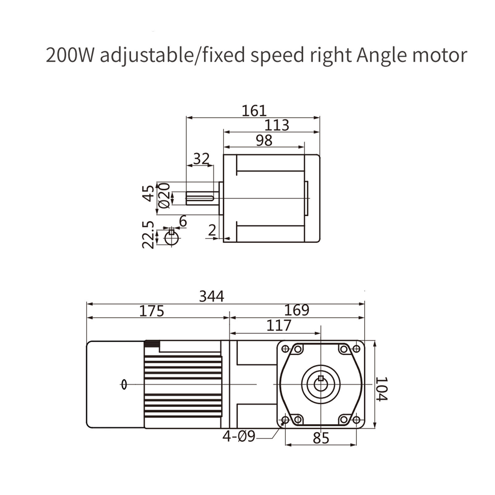 1:30 (30K) Electric Gear Motor Speed Reduction Motor Governor Kit 200W 45RPM/MIN