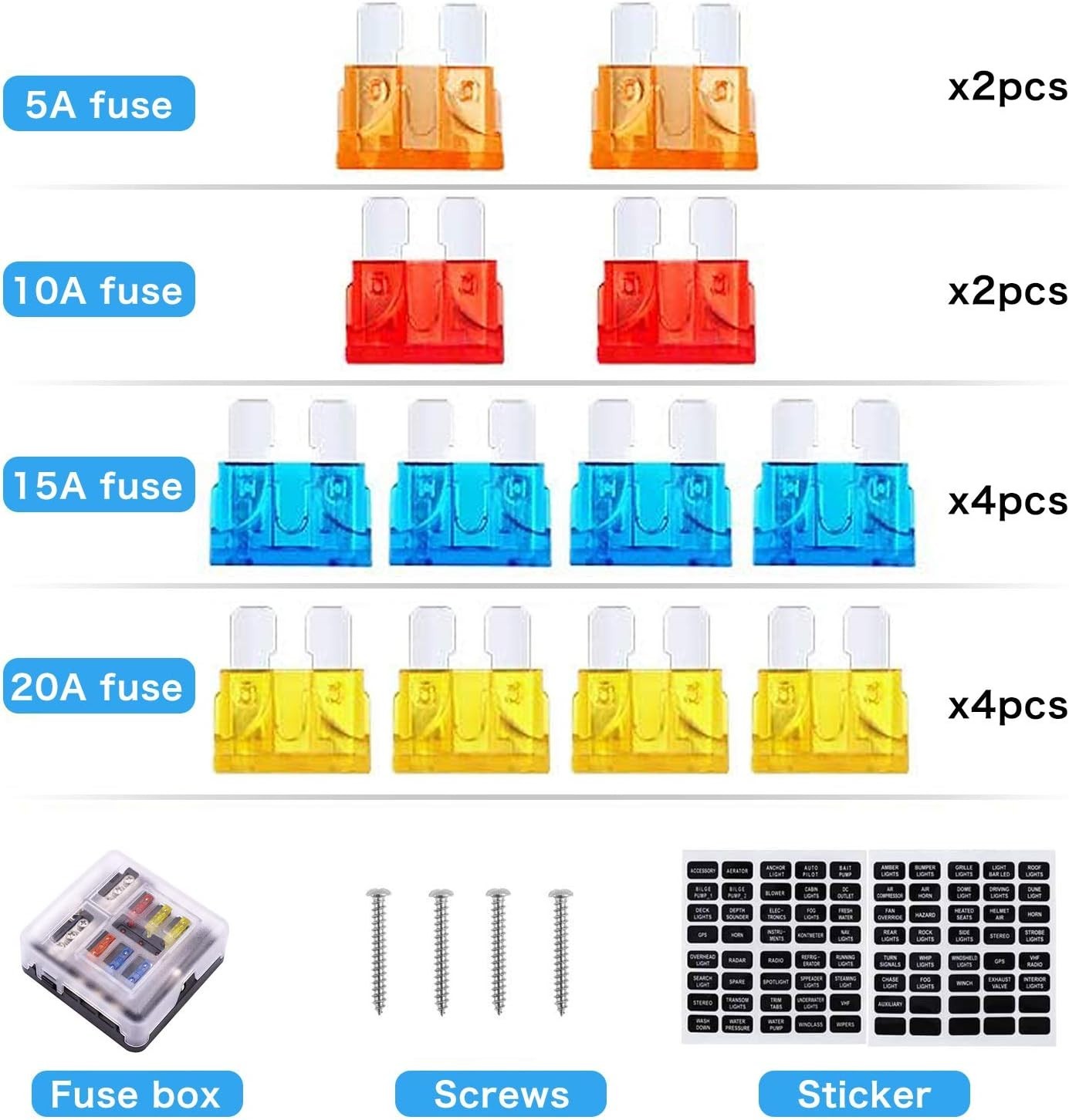 Waterproof 6 Way Fuse Box with LED Indicator for Marine and Automotive Use