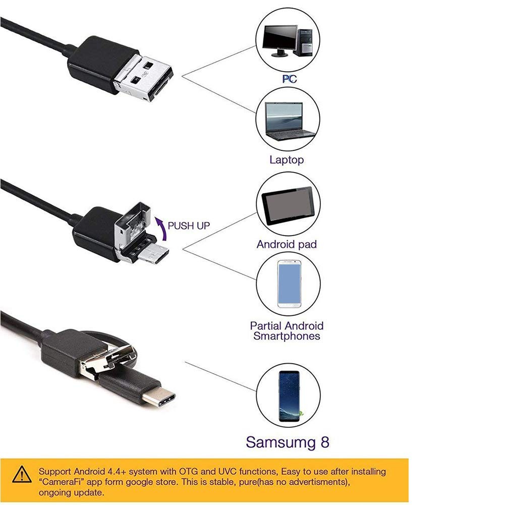 Endoscope Camera with Light, 1920P HD Borescope Camera with 8 LED Lights 16.4ft
