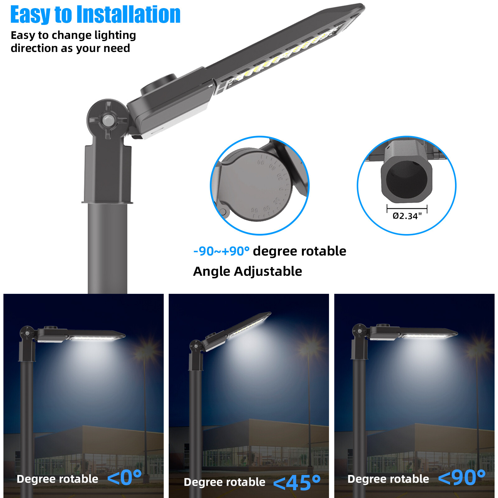 Ultra Bright 200W LED Street Lights Waterproof for Parking Lot Yard Garden Patio