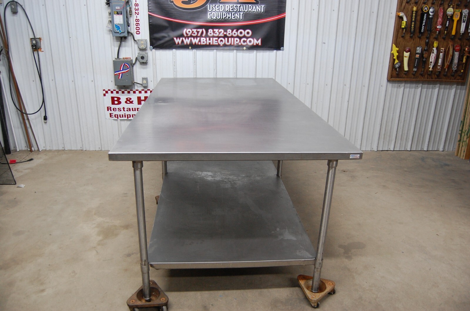 Win Holt 8′ x 4′ Stainless Steel Work Prep Table Kitchen Island 96″ x 48″