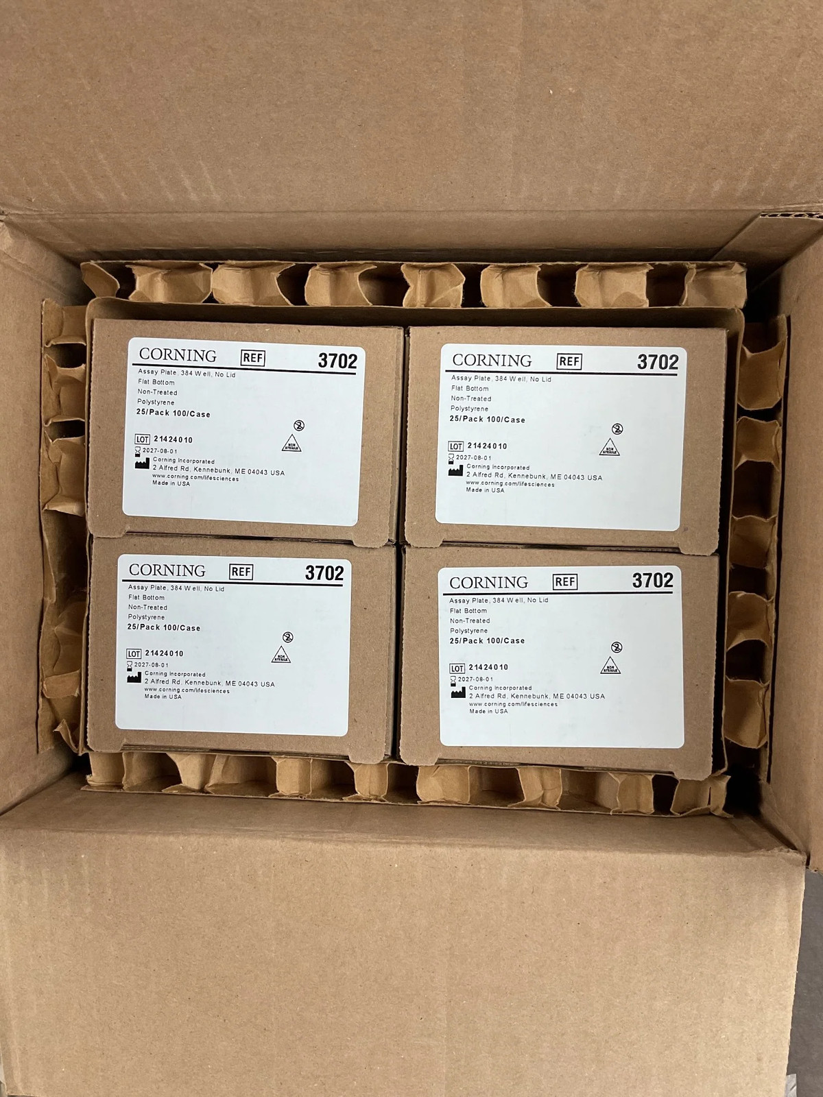 Corning 3702 384-Well Flat Bottom Microplate Exp 2027 New Open Box (Best Offer!)