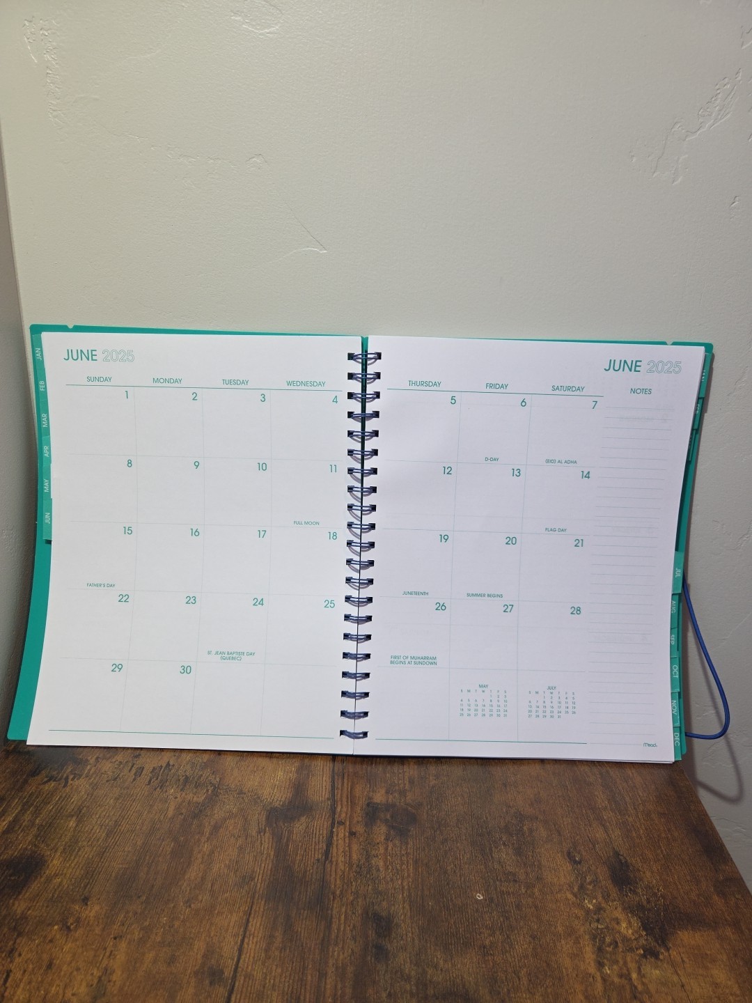 Mead Weekly Monthly Planner 2025 15 Months Note Pages 8”x11”