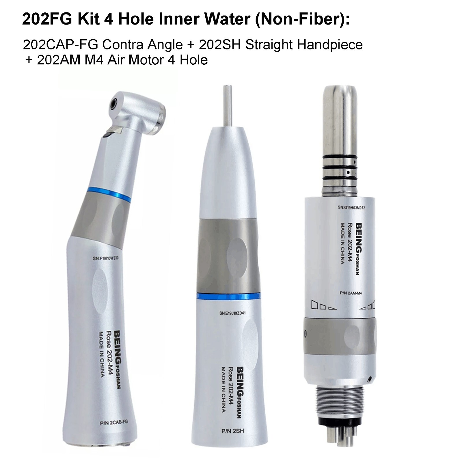 BEING Dental Air Motor 4 Hole Contra Angle Straight Handpiece Low Speed KAVO NSK