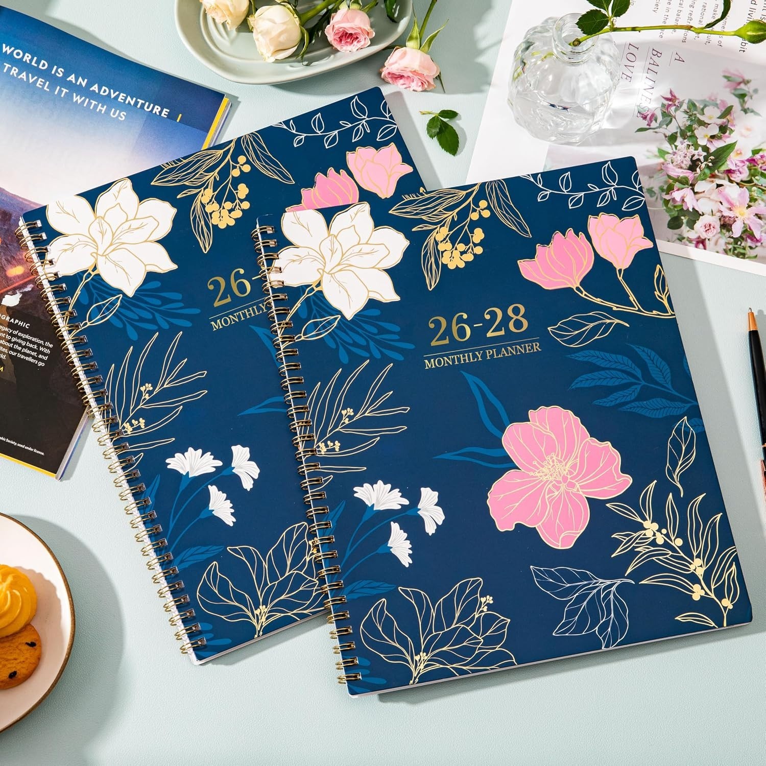 2026-2028 Elegant Desk Calendar 9″ x 11″ – Functional Monthly Planner with Tabs