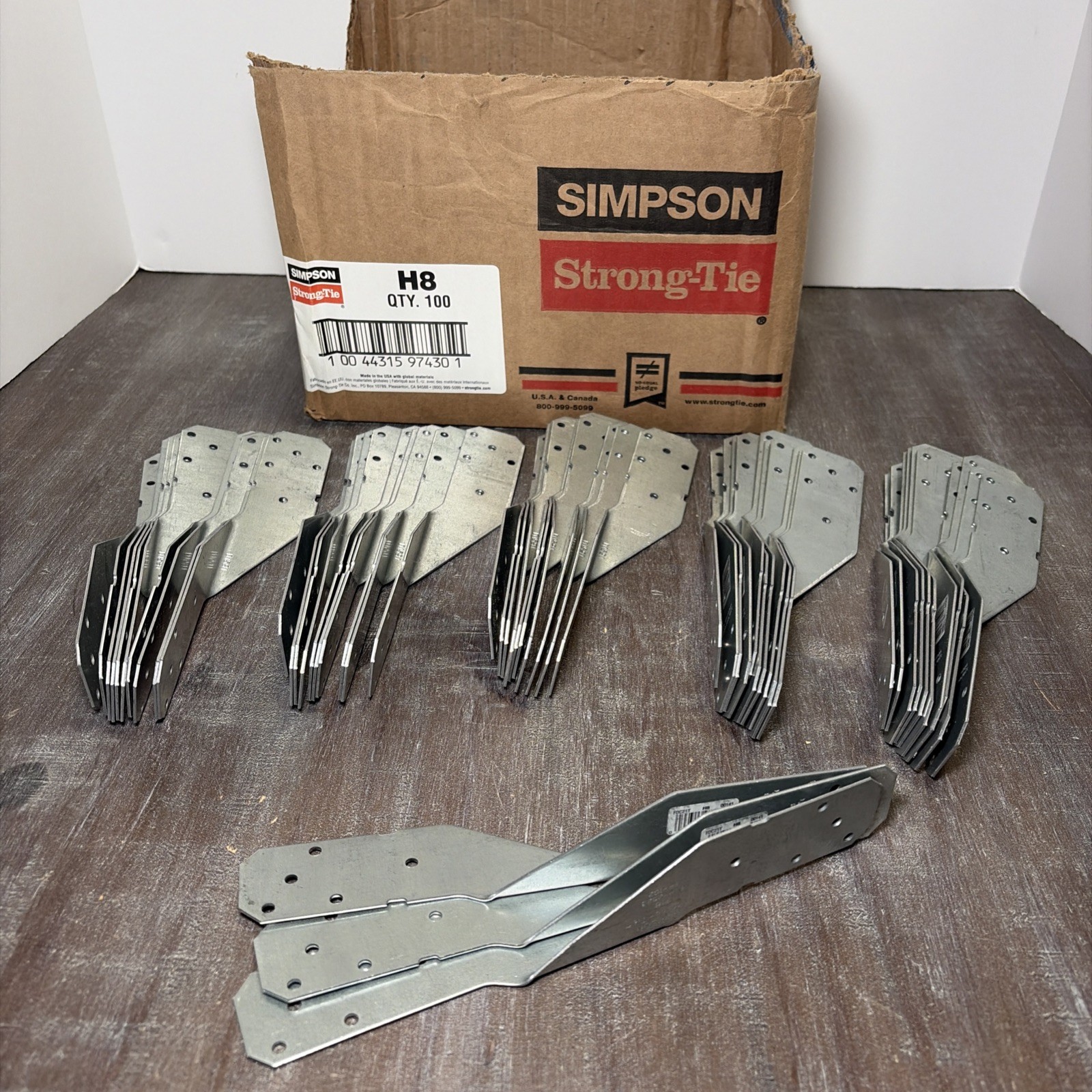 New Simpson Strong-Tie H8 18-Gauge ESR-2523 Galvanized Hurricane Tie Lot Of 53