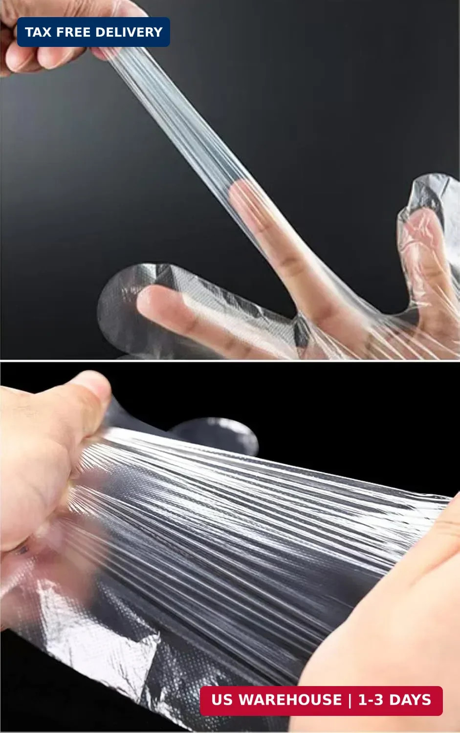 400 Count Disposable Poly Plastic Gloves for Cooking, Food Prep and Food Service