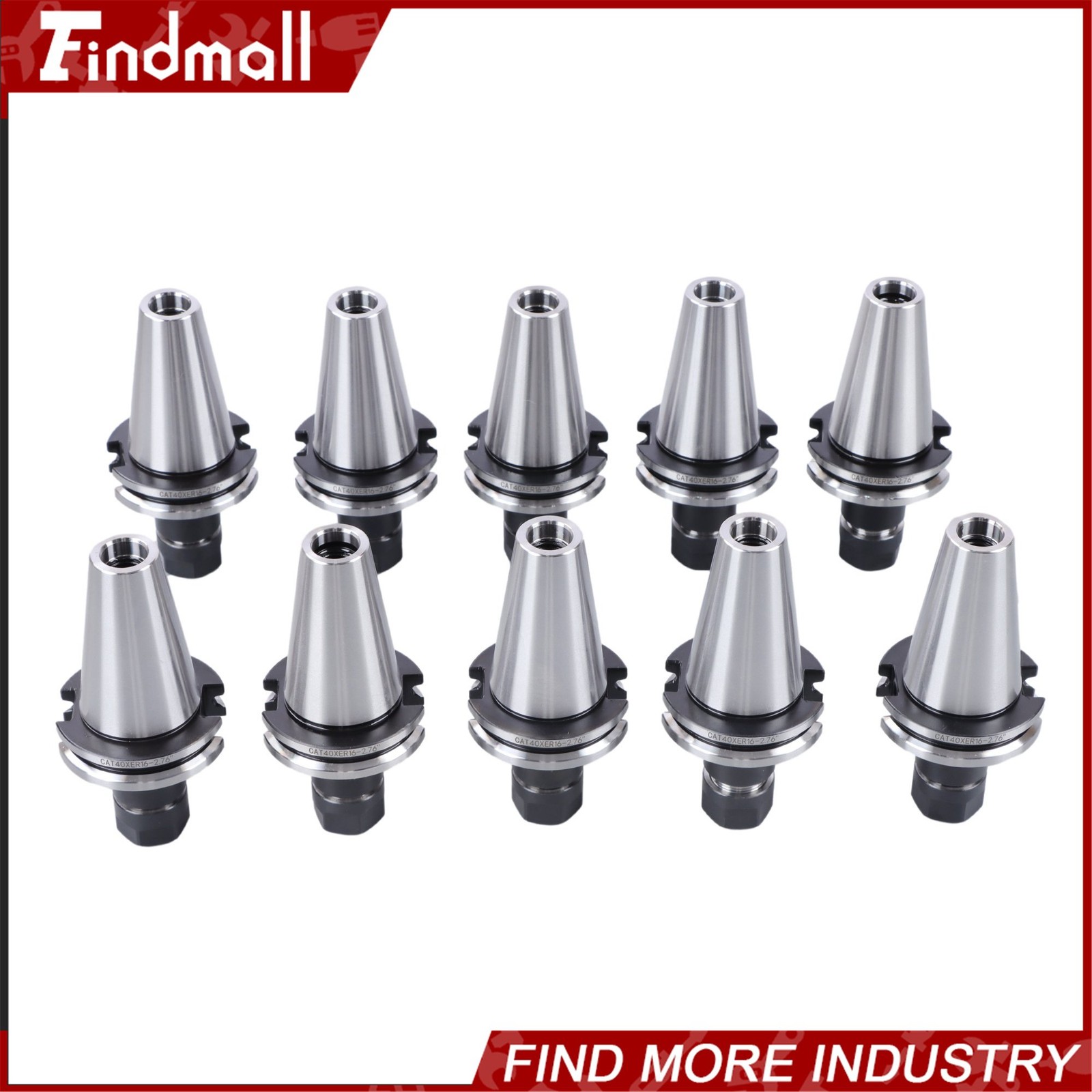 Findmall 10× CAT40-ER16 Collet Chuck 70mm 2.76″ G2.5 20000RPM CNC Milling Tool