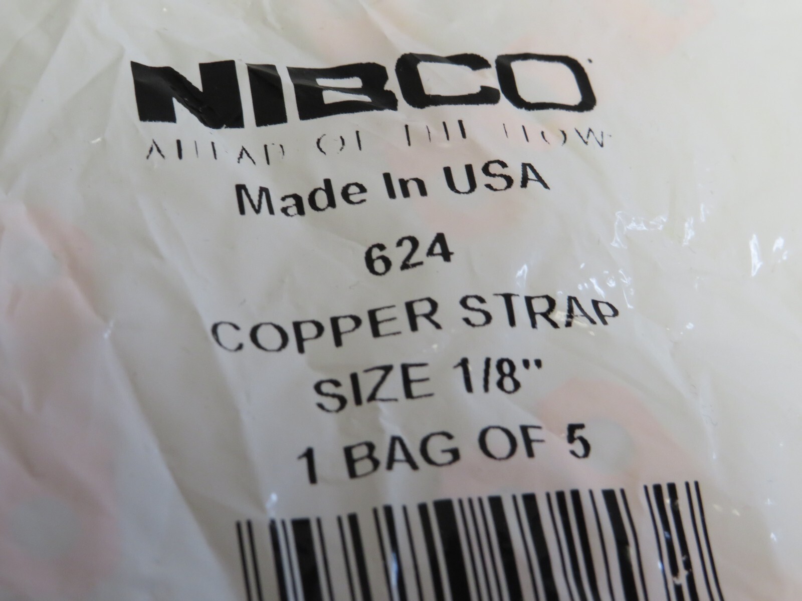 25 ) NIBCO ( U624-1/8 ) WROT COPPER TUBE STRAP FOR 1/8″ TUBE, 2 MOUNTNG HOLES