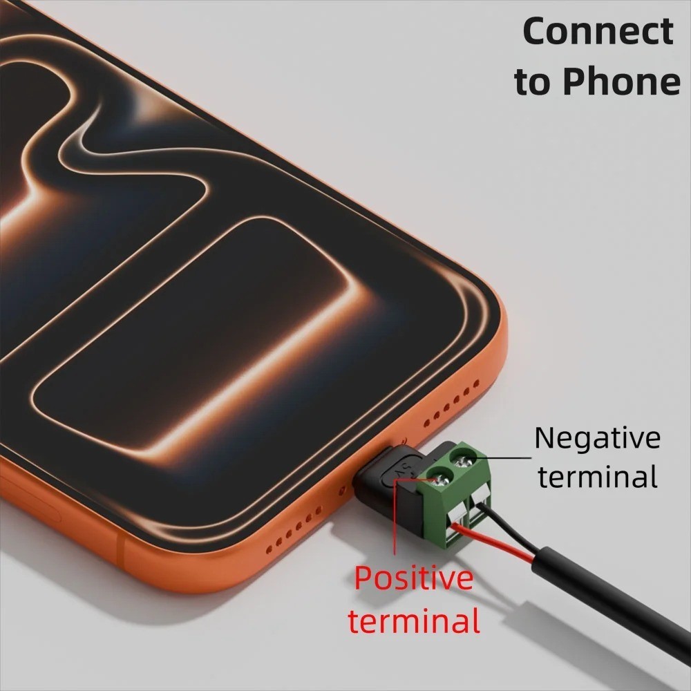 USB Type C Solderless Connector Screw Terminal Adapter Male to 2 Pin 10 PCS