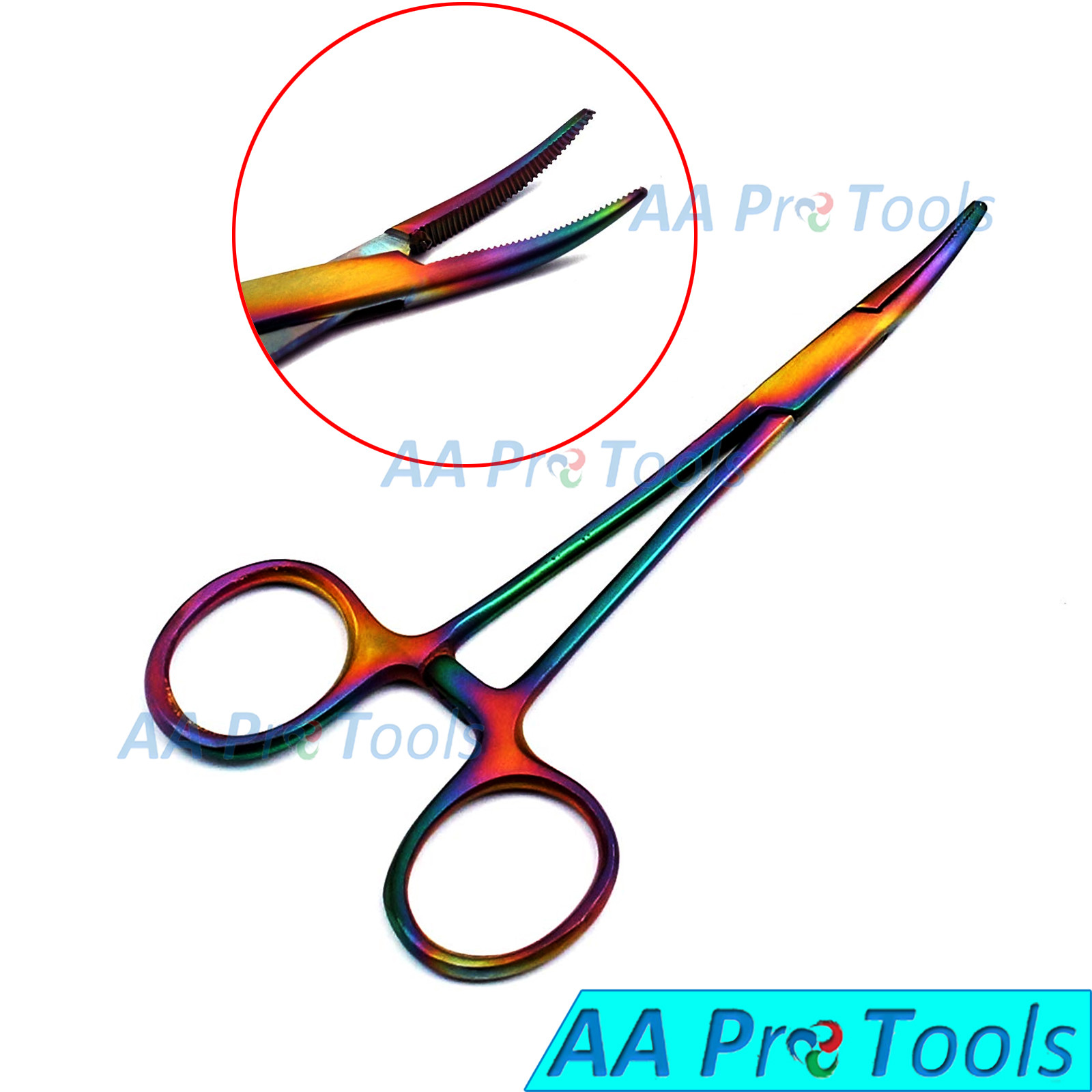 MULTI TITANIUM RAINBOW Color Mosquito Straight and Curved Hemostat 5″ STAINLESS