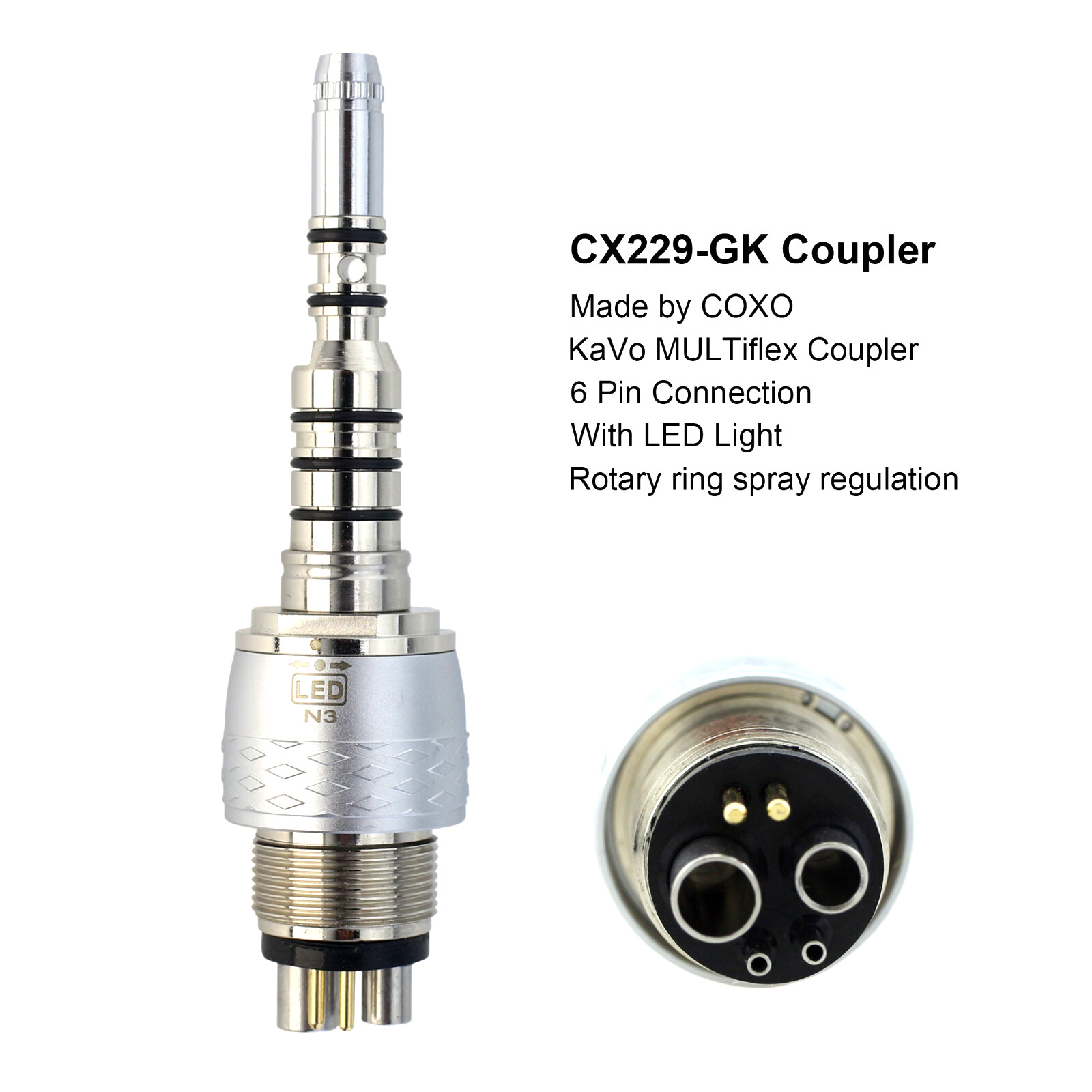COXO Multiflex Dental Handpiece Coupler Quick Coupling Swivel 4 Hole 6 Pin NSK