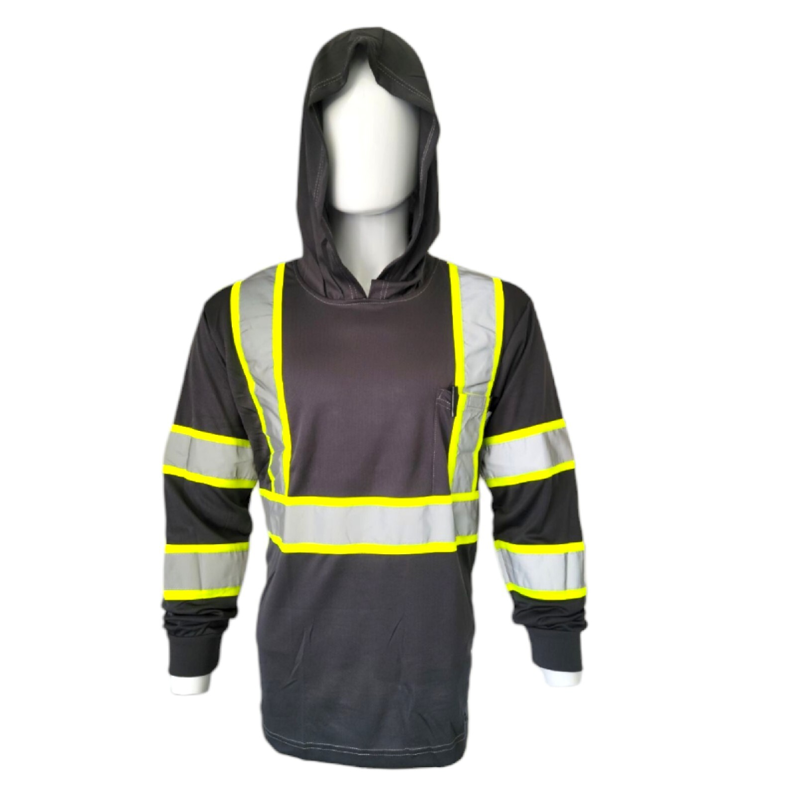 Hi Visibility Long Sleeve Hooded T-Shirt H