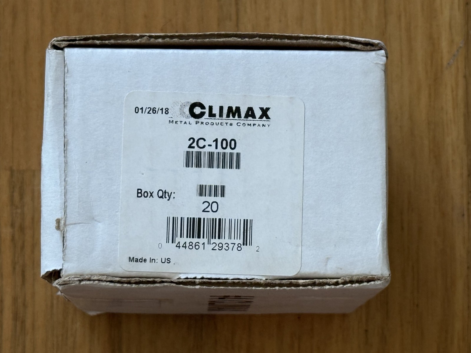 Box of 20 – Climax Metal Products 2C-100 Shaft Collar, 2-Piece, 1inch Clamp On