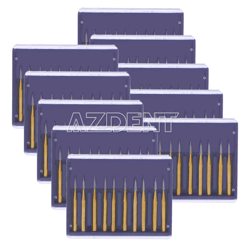 Dental Trimming/Finishing FG Gold Burs Tungsten Carbide For High Speed Handpiece