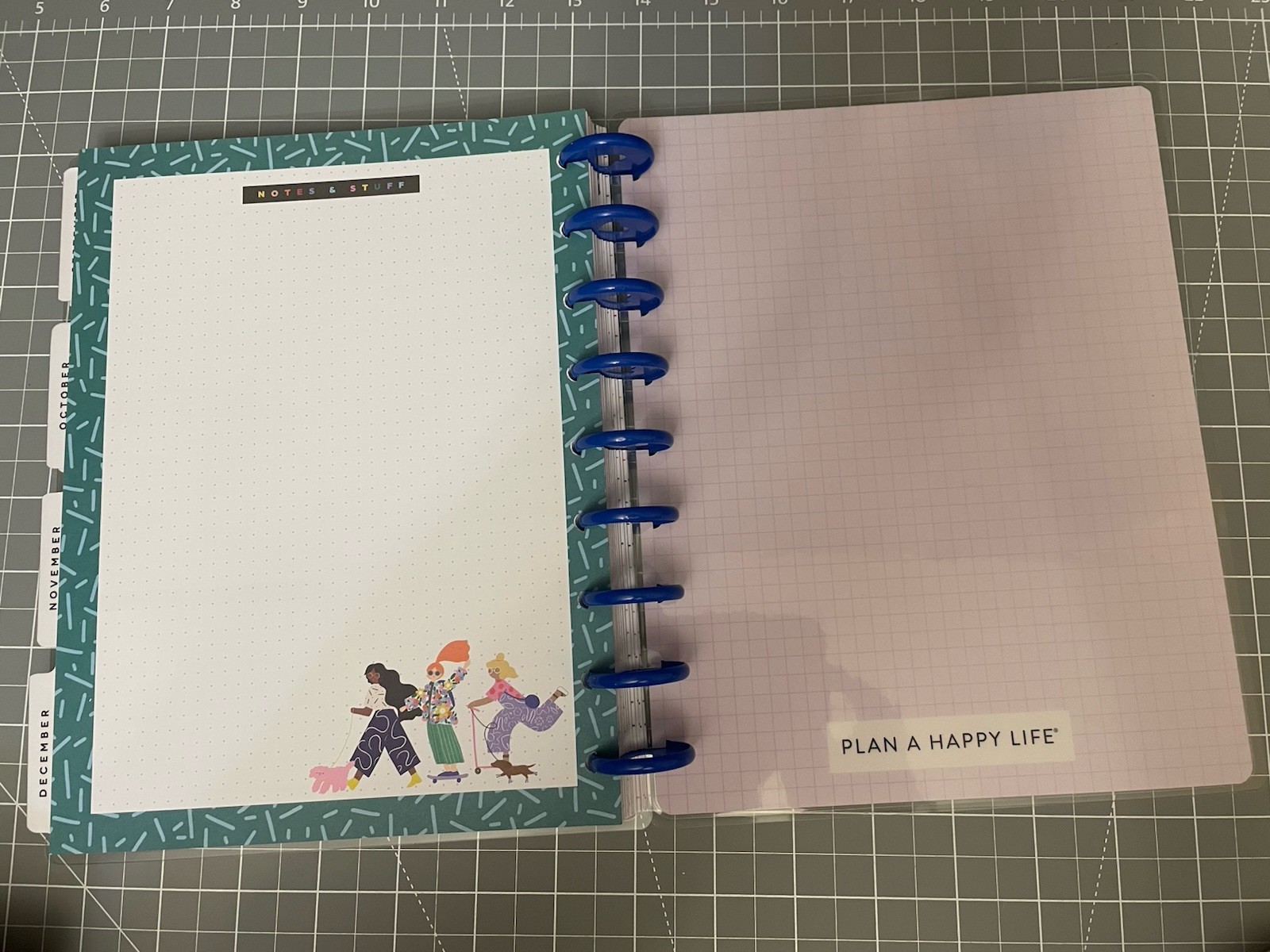 Happy Planner Classic Squad Girls Planner 12 Months 9 Disc Vertical Color Block