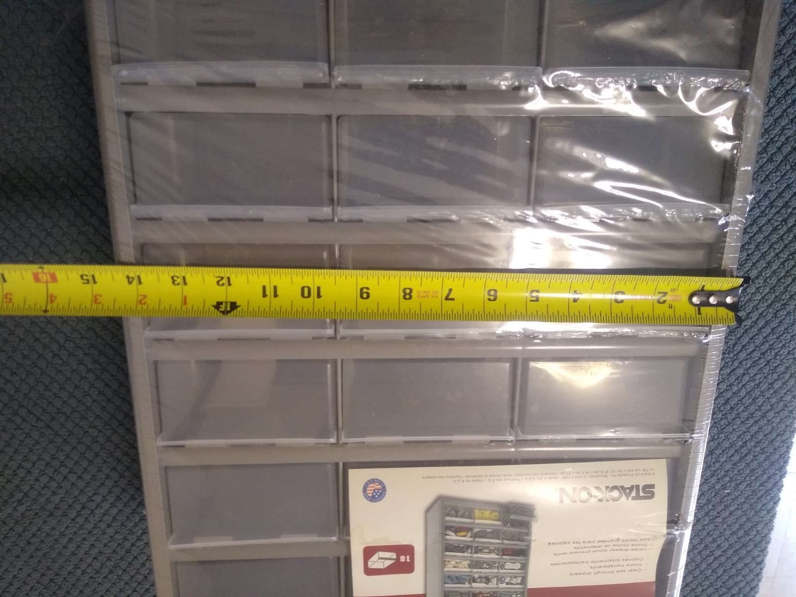 Stack-on 18 drawer plastic cabinet