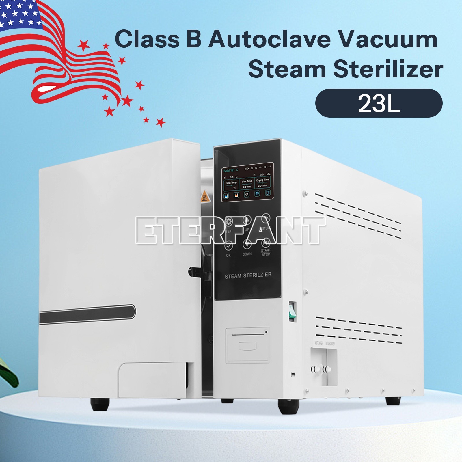 18/23L Class N/B Dental Autoclave Steam Sterilizer Medical Sterilization US